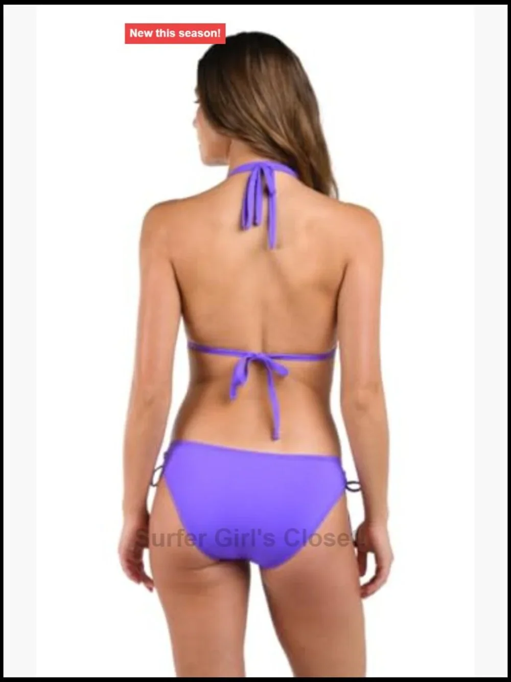 Rouched Halter Bikini Swimsuit Top - Adjustable Ties